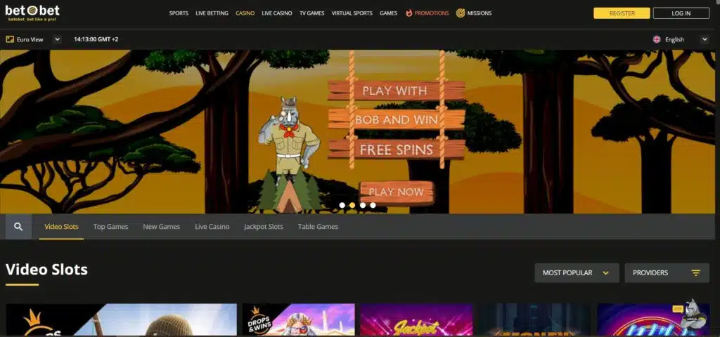 Betobet casino homepage